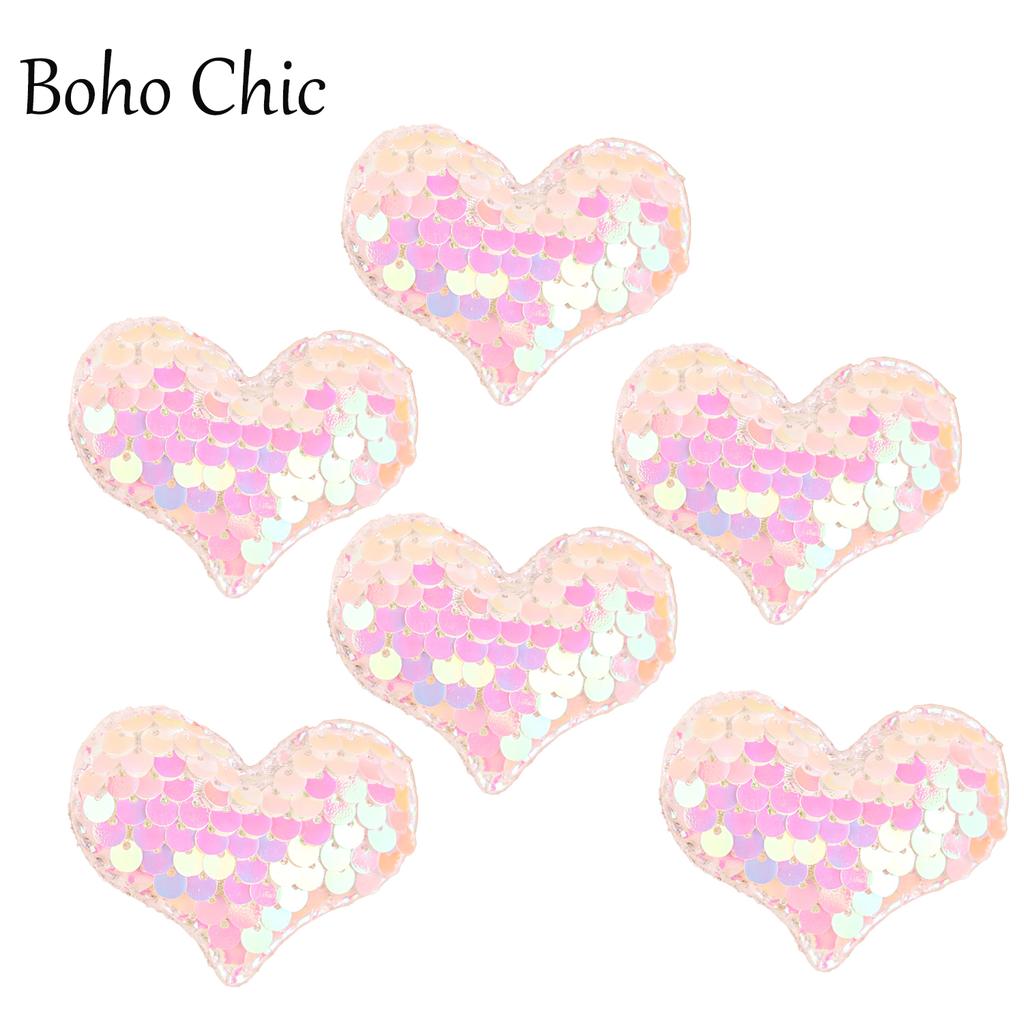 6 stk Hjerte Hårspenner for Jenter Glitter Paljetter Hårspenner Barrettes Metall Hårnåler for Baby Småbarn Hårtilbehør