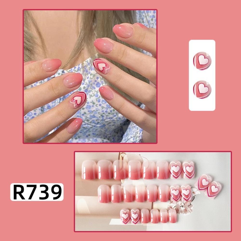 Frühling und Sommer Wind Tragen Nagel Reiner Wunsch Nagelpflaster Aufhellend Abnehmbares Nagelstück Langes und kurzes Nagelstück Fertigprodukt