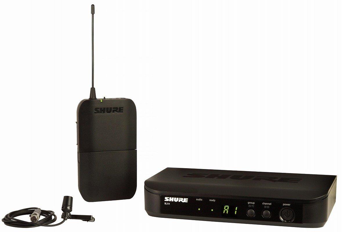 

Shure Wireless Microphone with BLX1 bodypack CVL lavalier and BLX4 Ideal for stage live and Simultaneous use of up to 6 maximum range of approximately чорний
