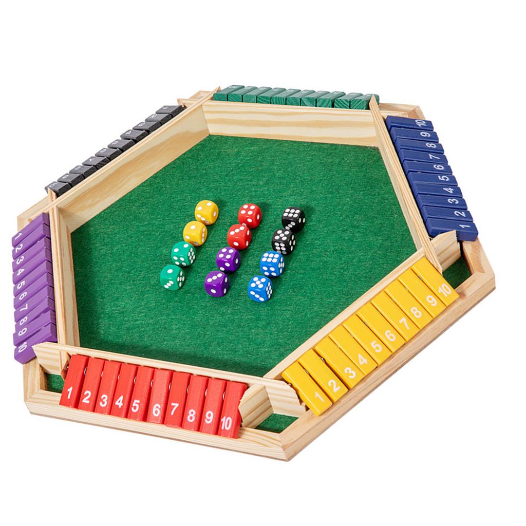 Multifunctional Math Learning Tool Six Panel Reversible Wood Board Game For Role Playing Event