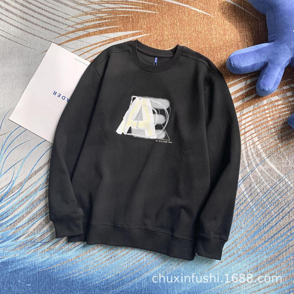 ADER Korea Trendy Double Shadow Embroidered Sweatshirt for Couples – Autumn/Winter Edition