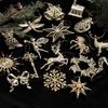 2025 Christmas Tree Ornaments Gold Plastic Elk Unicorn Angel Snowflake Hanging Pendants 2026 New Year Home Decoration Kids Gift