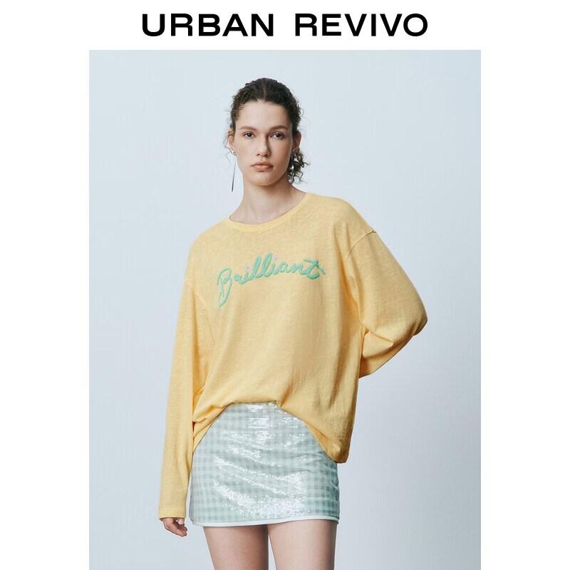 UR Women s Colorblock Letter Print Long Sleeve T-shirt S