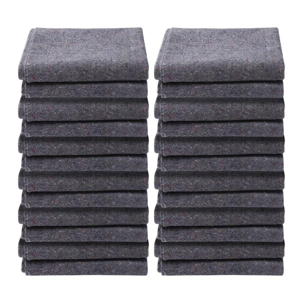 Moving Blankets, 72" x 54", 21 lbs/dz Weight, 12 Packs, Professional Recycled Cotton Packing Blanket, Large Heavy Duty Shipping Mover Pads Perfect for