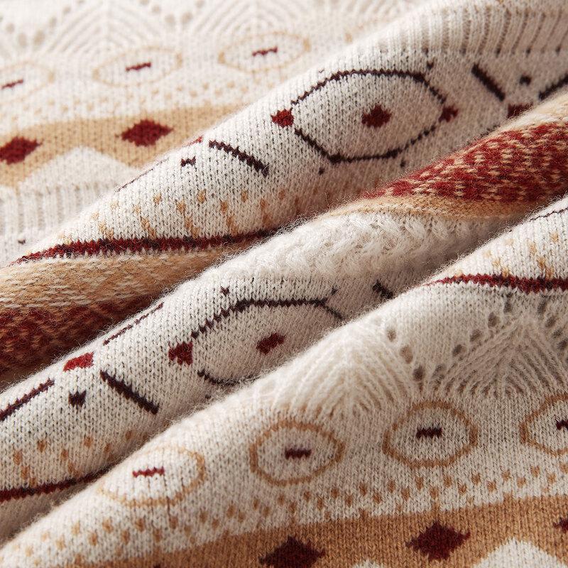 Women's 100% Wool Fair Isle Knit Sweater