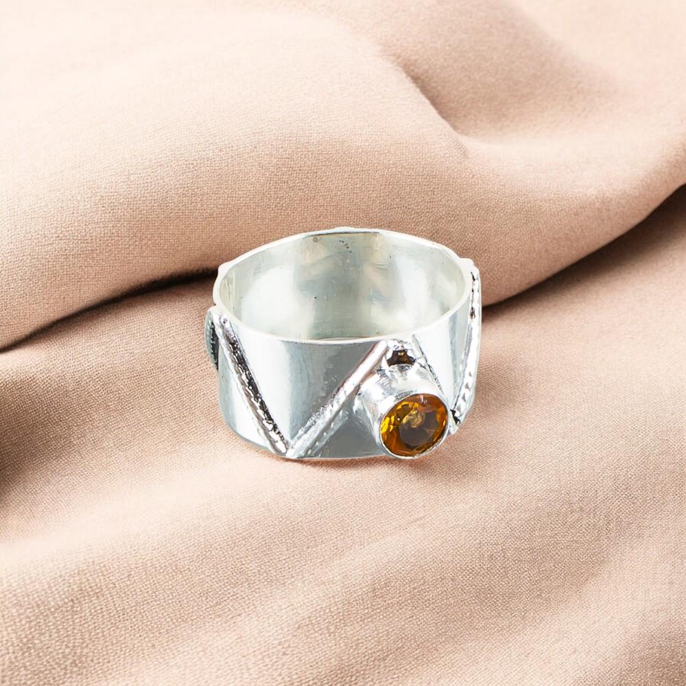 Citrine Gemstone 925 Sterling Silver Jewelry Handmade Designer Ring For Her RR-15-5