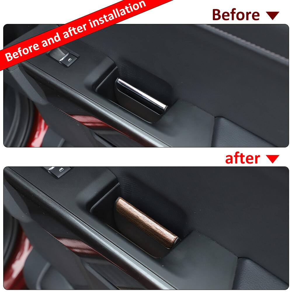 Inner Door Handle Switch Cover Trim For Ford F150 2021-22 Wood Grain Accessories