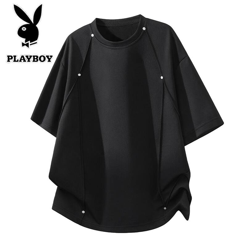 PLAYBOY Men s Casual Short Sleeve T-Shirt 4XL чёрный