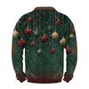 Mens Christmas Sweater Zip Up Sweatshirts Vintage Knit Graphic Sweatshirt Xmas Stand Collar Pullover