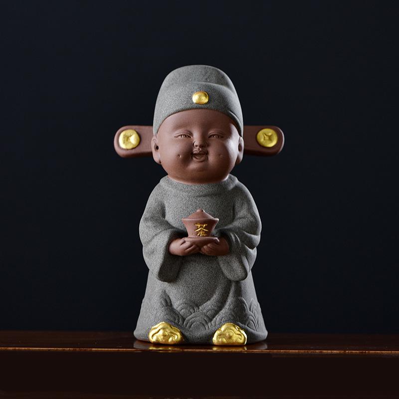 Ceramics Figure decoration statue ,Chinese style champion Lang, Cute Home Room Office Tea Table Decoration Accessories Gifts