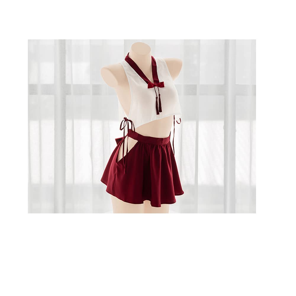 SHLYMP Shrine Maiden Clothes Shrine Maiden Girl Sexy Cosplay Erotic Extreme Erotic Japanese Clothes Shrine Maiden Babydoll Lingerie Underwear Bikini