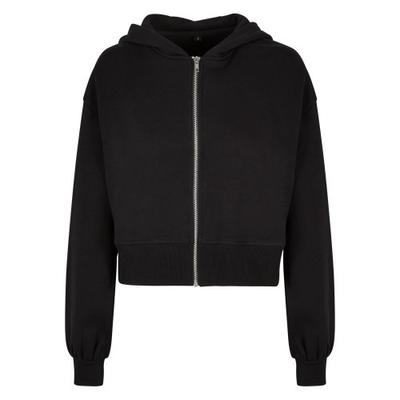 Baue deine Marke Damen/Damen Kurzer übergroßer Full-Zip-Hoodie