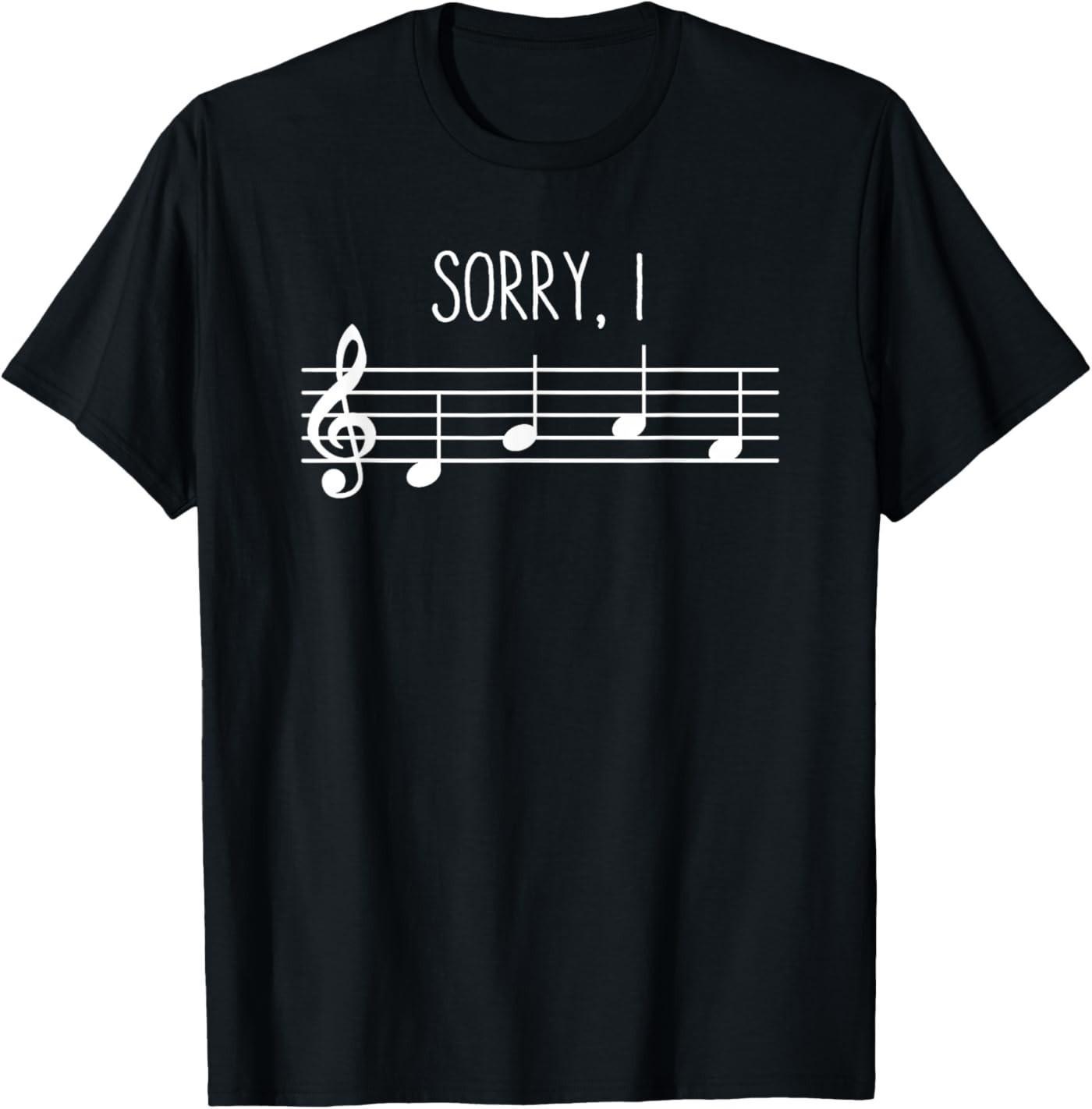 Sorry I DGAF Funny Music Note Treble Clef Band Choir Teacher T-Shirt S