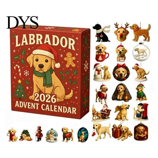 Secret Santa Gifts for Pet Lovers 2026 Christmas Advent Calendar, 24-Day Acrylic 2D Ornament Set with Tree Pendant Animal Figures, Hanging Decor,