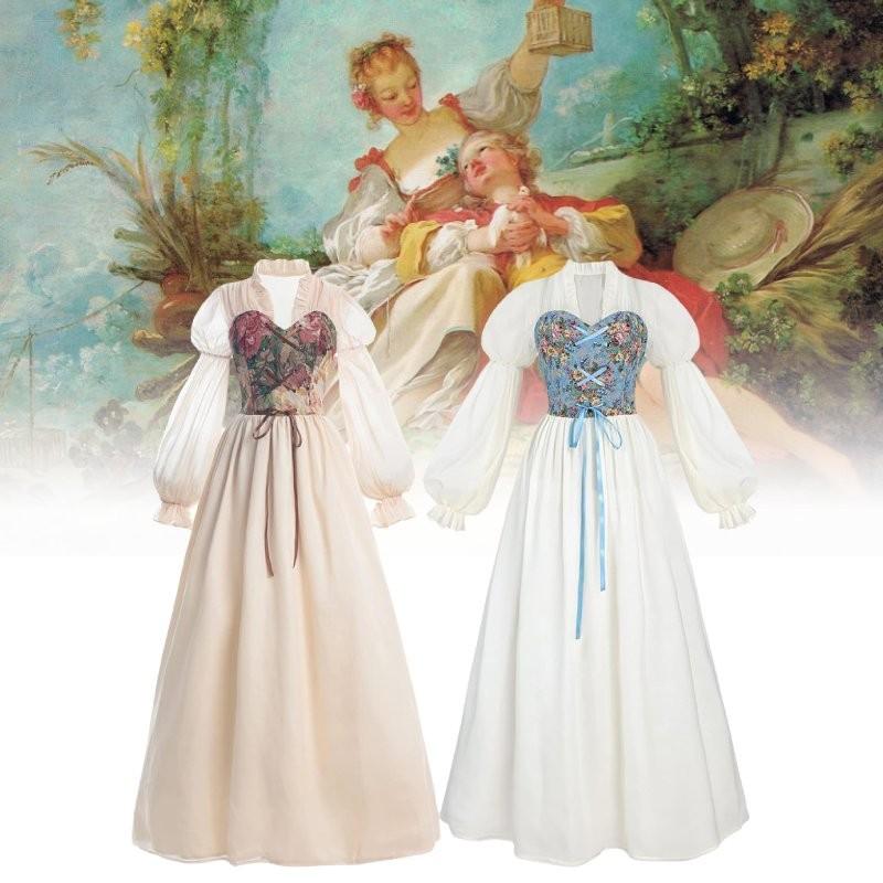 Women Skirt Renaissance Dress Festivals Cosplay Decor Costume Set Performance