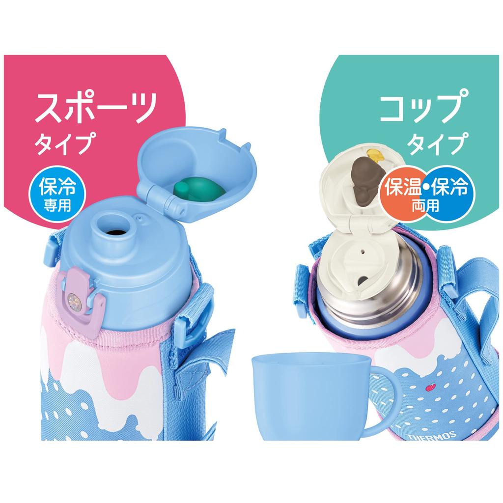 Thermos Vacuum Insulated Water Direct with for Suitable for Commuting to BLP 2-Way Bottle, 0.8L/0.83L, Blue/Pink, Drinking, Cup, Children,