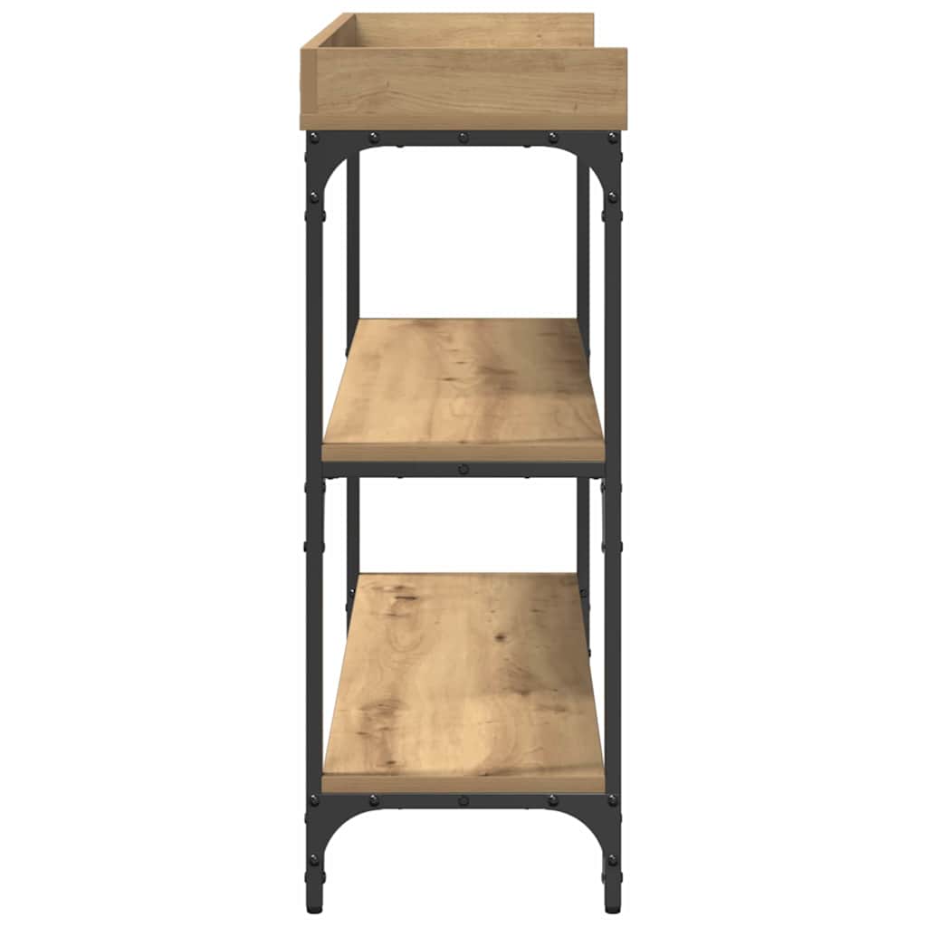 Console Table with Shelf Artisan Oak Finish 100 x 30 x 80 cm