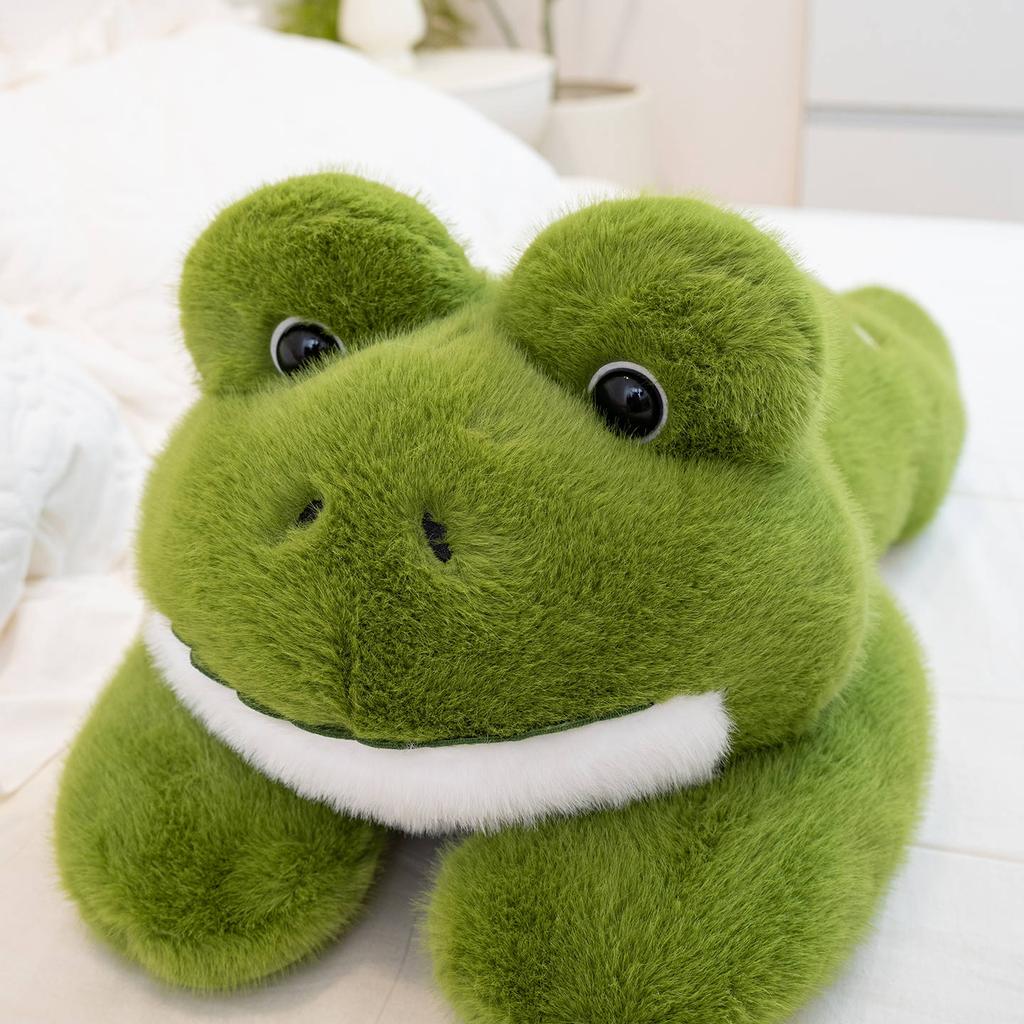 Hot Simulation Giant Frog Plush Toy Stuffed Animals Plushies Green Lying Frogs Throw Pillow Cushion Home Deco for Kids Gift