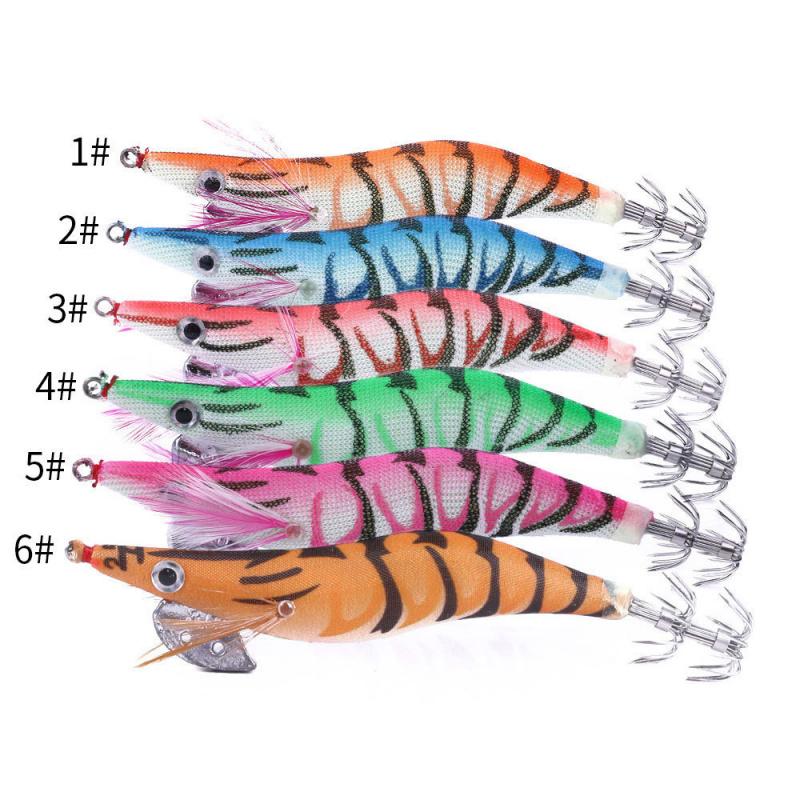 Luminous Wood Shrimp Lure11CM13.5GTossing Sea Fishing Squid Hook Lure Fishing Essential Fishing Gear