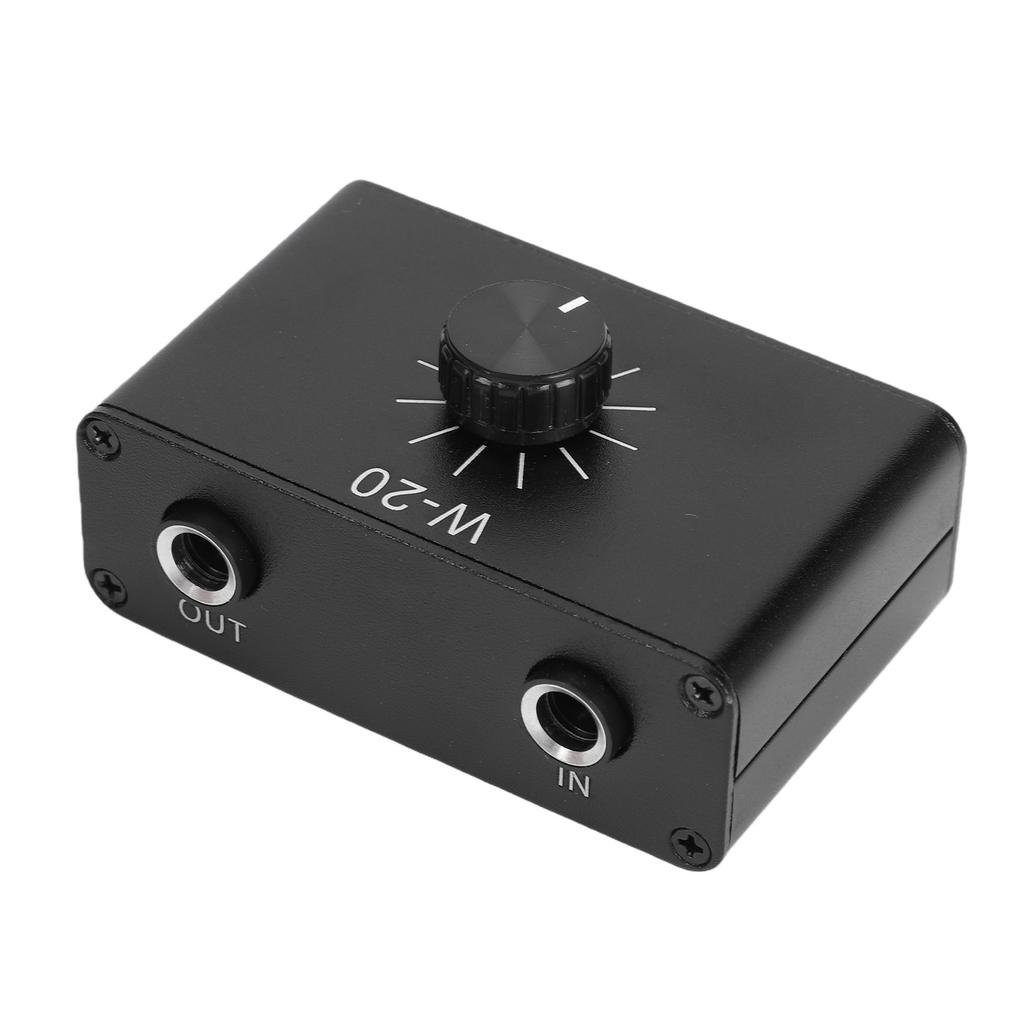 Line Volume Control Attenuator 1 4 Inch 6.35mm Volume Control Attenuator Knob with Aluminum Alloy Case for Microphones