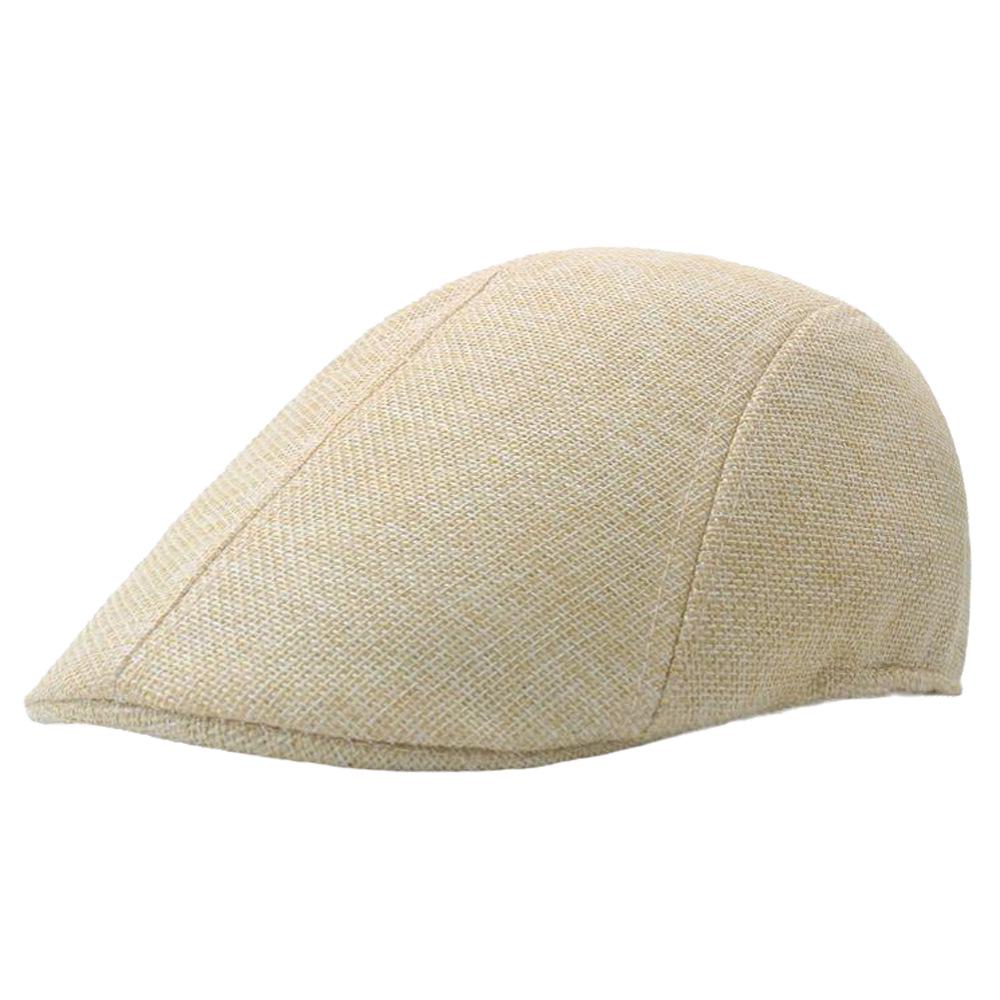 Men's Spring-Summer Cotton Linen Newsboy Beret: Breathable Duckbill Design