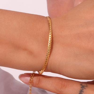 Nouveau Minimaliste Chaine NK Cryptee Bracelet Plaqué Or 18K Acier Inoxydable Haut de Gamme Étanche Bijoux Quotidien Femme