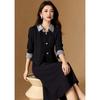 Women's Striped Patchwork Lapel Professional Suit