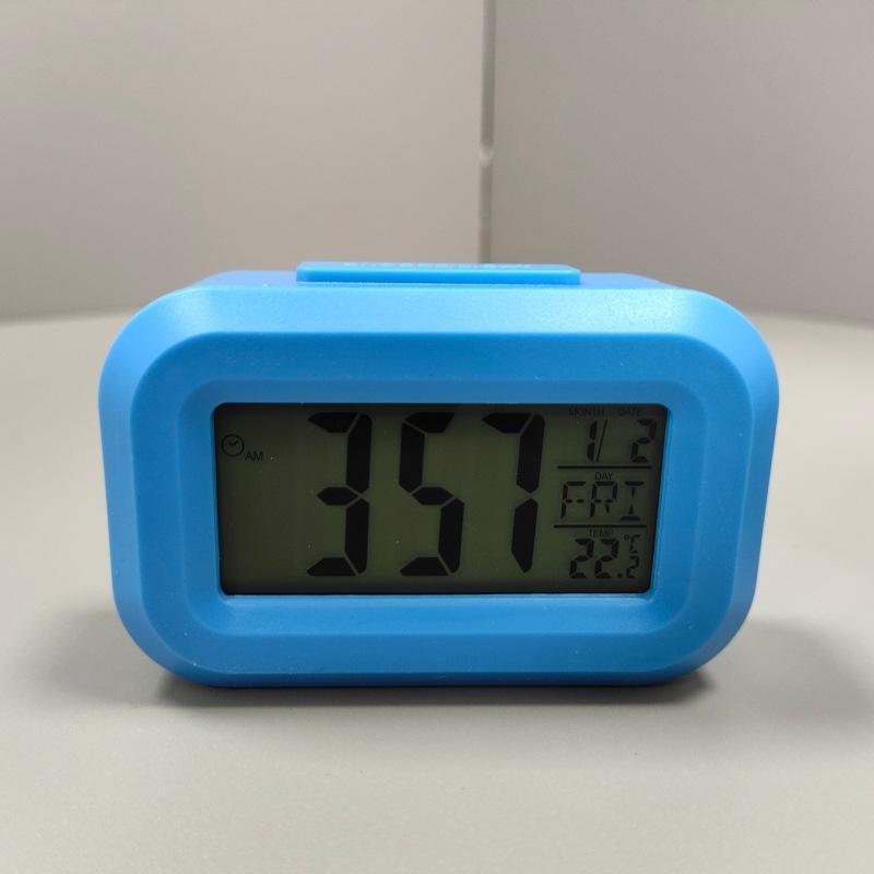 Digital Compact Alarm Clock Temperature Date Display Multiple Colors Easy to Operate for Elderly Student Daily Use