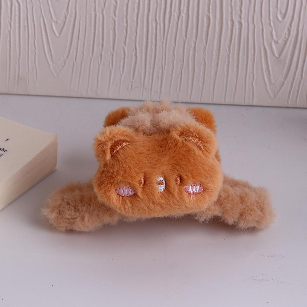 2024 Fluffy Onigiri Doll Hair Clip for Women - Large Plush Shark Claw Accessory for Autumn/Winter