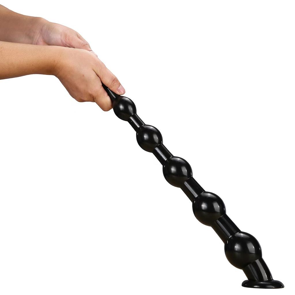 Super Long Dildo with Sucker Anal Plug Pull Bead Female Masturbator Sex Toy Big Dick PVC Strap On Cock Fisting