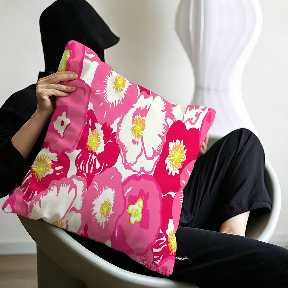 Fashion Lilly Pulitzer Pillow Cushion Cover Pillowcase Living Room Sofa Home Decor Customized