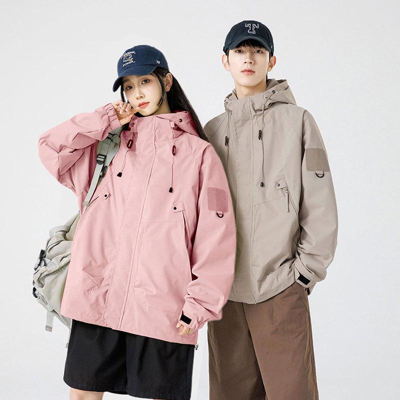 New Spring and Autumn Men's Jacket Outdoor Mountaineering Suit Student Workwear Multi-bag Waterproof Jacket Couple Jacket Top Men