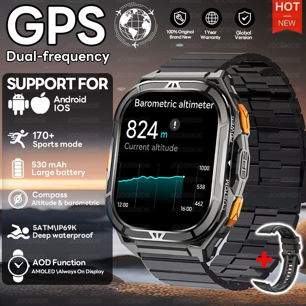 New GPS Smart Watch 10ATM Waterproof Built-in Dual-band GNSS Compass Military Sport Smartwatch Men  New