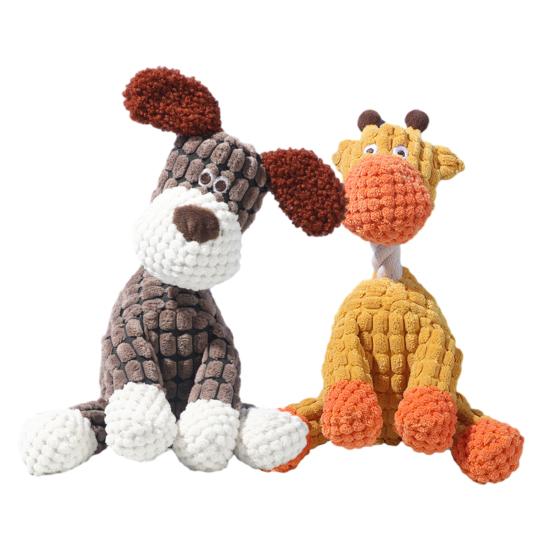 2Pcs Dogs Plush Toys Indestructible Dog Toys Interactive Squeaky Stuffed Animals for Aggressive Chewers Small Medium Large Breeds Puppy Teething Toy
