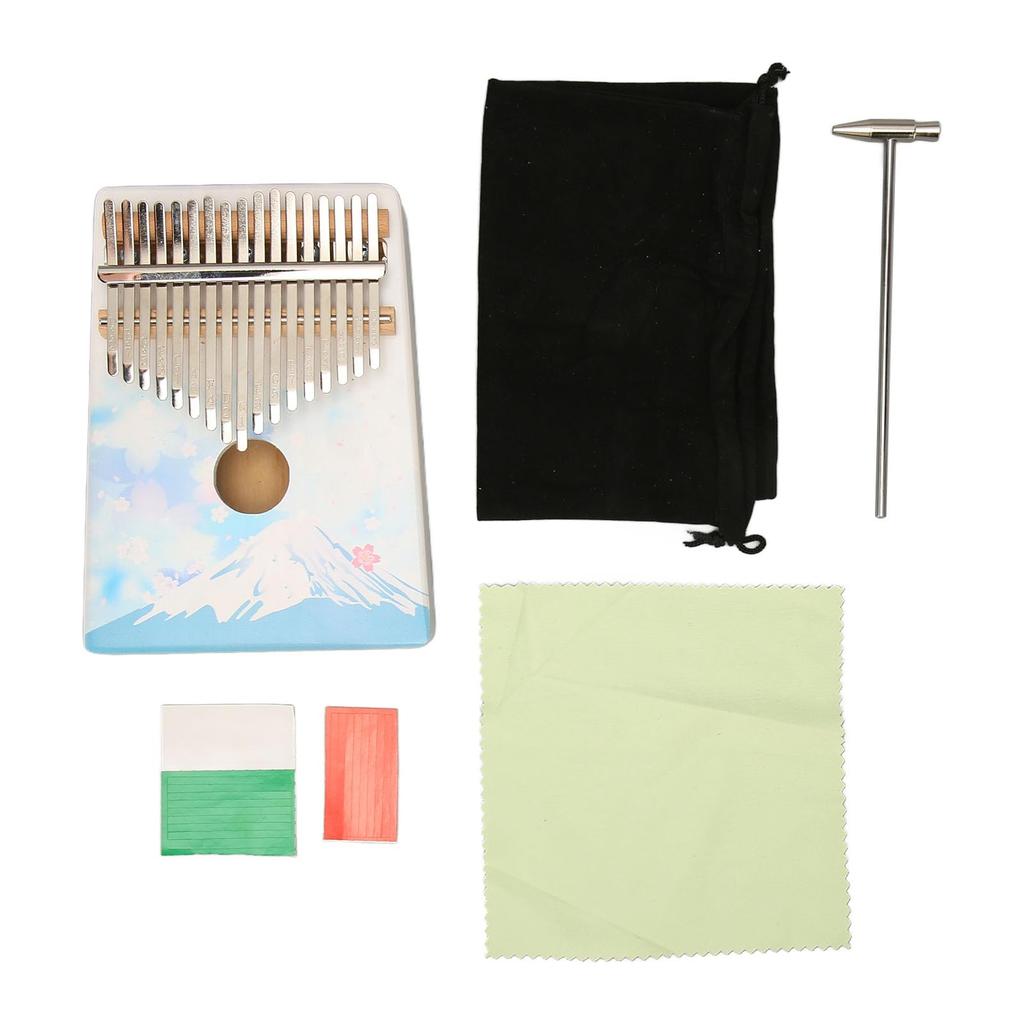 Shanrya Kalimba Thumb Piano 17 Keys Alloy Steel Bar Stress Relief Family Easy Operation