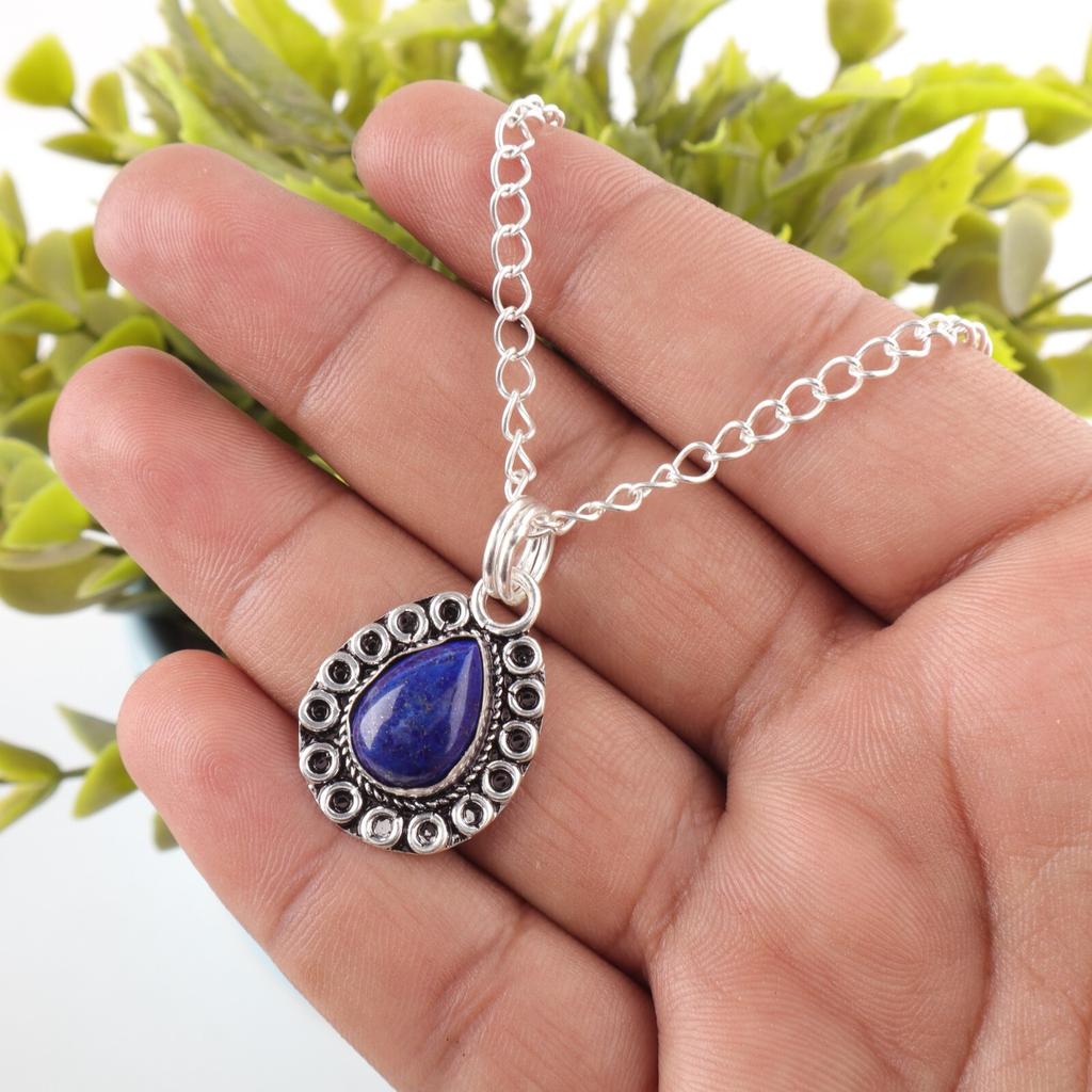 Friendship Day Deal Natural Lapis Lazuli 925 Sterling Silver New Pendant Jewelry PP-26-31