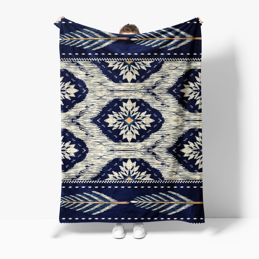 Boho Ethnic Kilim Style Cotton Blanket Throw Rug Nordic Geometric Pattern Sofa Bed Decorative Throw Blanket 75cmx90cm