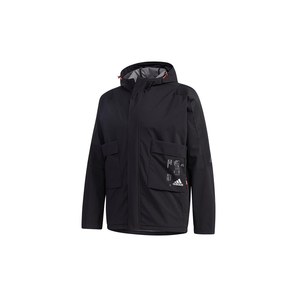 Adidas Jackets Men's Black Hooded Moderate Workwear FT6633