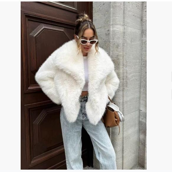 Fur Big Lapel Faux Fur Coat Short Fashion Fox Fur Coat Fluffy Plush Women's Clothing