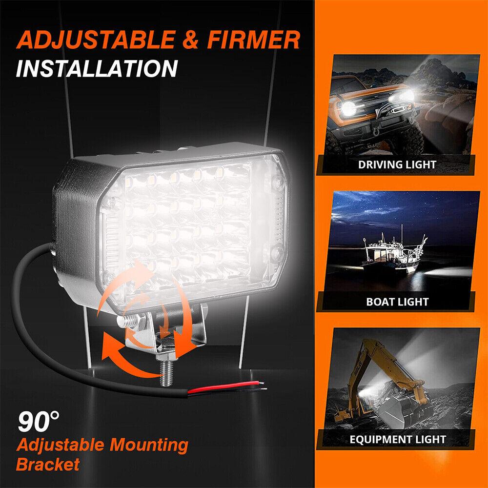 

2pcs 800W Car Headlight Bulbs 4inch LED Work Lights 6000K Bar Spot Pods Fog Lamp Offroad Driving Truck ATV 10000LM чёрный