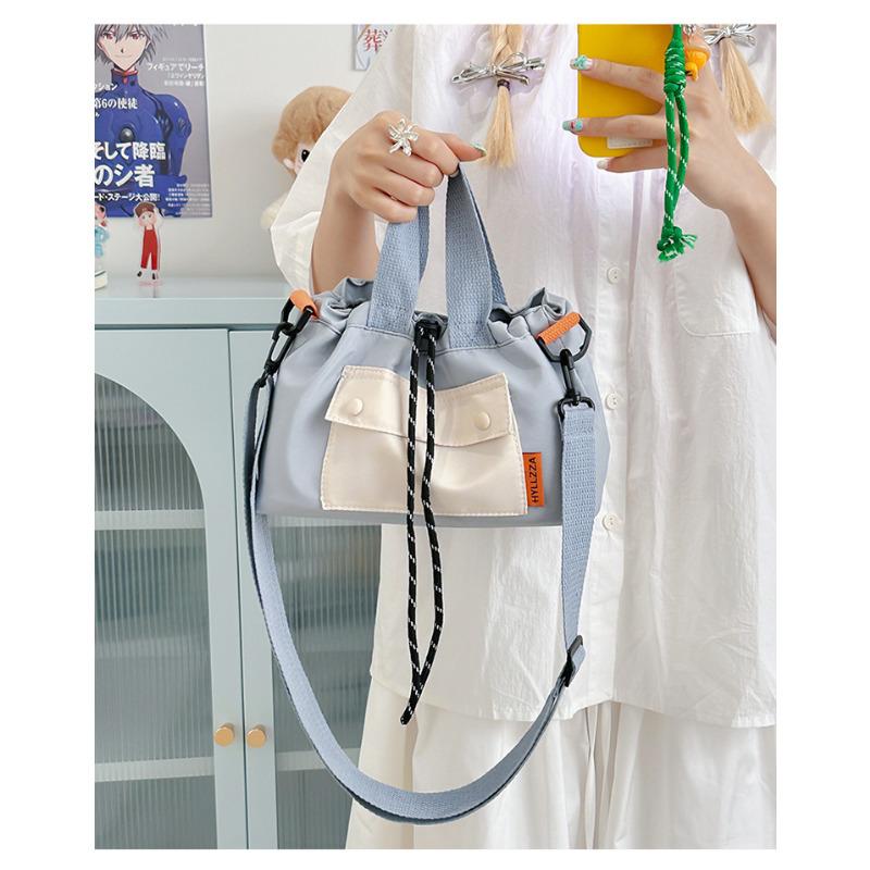 Lightweight Nylon Color Block Crossbody Bag for Women Small Shoulder Purse