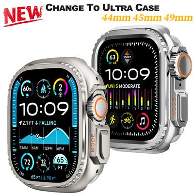 Metall-Stoßfängerhülle Für Apple Watch 45mm 44mm Schutzrahmenabdeckung Für iWatch Serie 9 8 7 6 5 4 SE Wechseln Zu Ultra 3 2 49mm