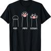 Introvert Cat Animal Rescue Pet Lover Apparel Rock Paper Scissors Hand Game Cute Paw Funny Cat T-Shirt