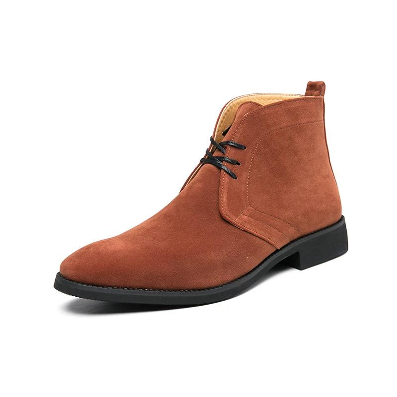 Fashion Golden Sapling Chelsea Boots Men's Retro Leather Shoes Casual Business Party Boot Men Leisure Formal Footwear Chaussures Hommes