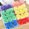 9pcs Heart-Shaped Colored Candles for Qixi Valentine's Day Romantic Tea Lights & Proposal Decorations