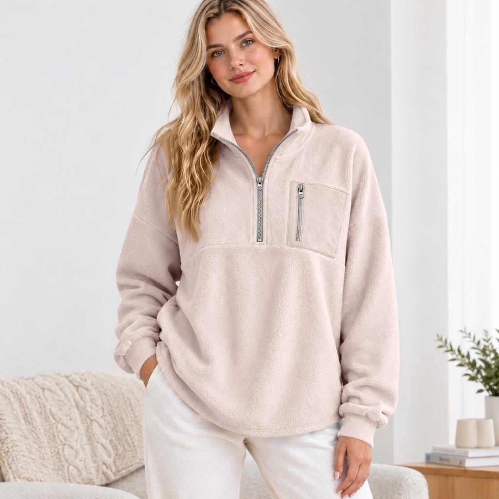 Women's Pullover Sweatshirt Flannel Long Sleeve Casual Top for Everyday Wear