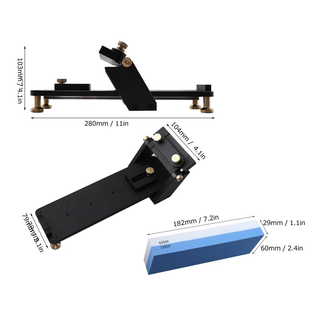 Fixed Angle Knife Sharpener, Double-Sided 1000/6000 Grit Whetstone Sharpening Stone, Professional Knife Sharpening Kit System Tool