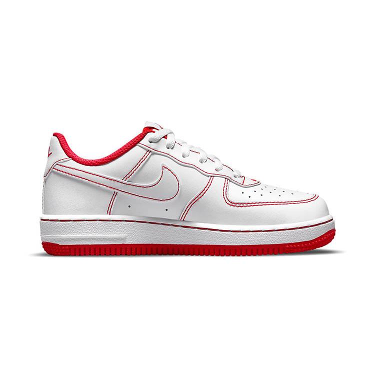 Nike Air Force 1 Low top Kids' Skateboarding Shoes White Red Children Aged 3 7 Years Old DC9672-100