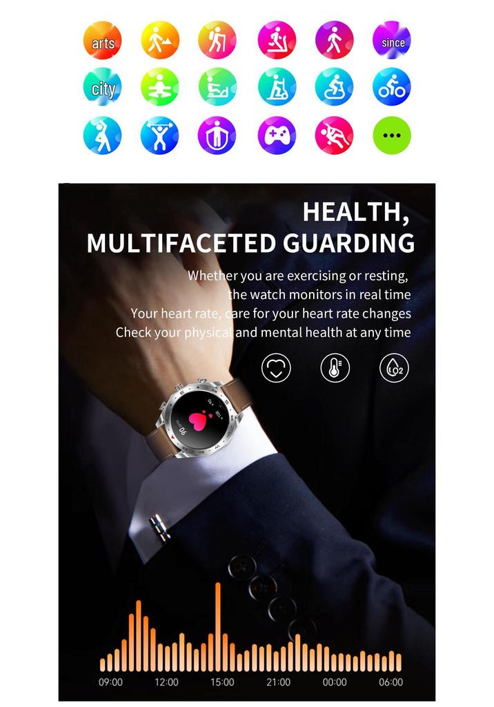 Smartwatch with TWS Bluetooth Earbuds, 1.52'' IPS Screen, Wake-Up Feature, Dual Call, AI Voice T95