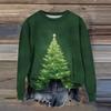 Women's Fashion Printed Long Sleeve Loose Round Neck Sweatshirt Top Fall